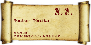 Mester Mónika névjegykártya